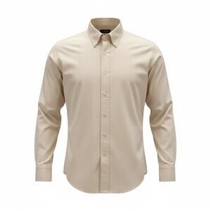 Chaps Men’s Dress Shirt Tan Long Sleeve Classic Fit 16 32/33